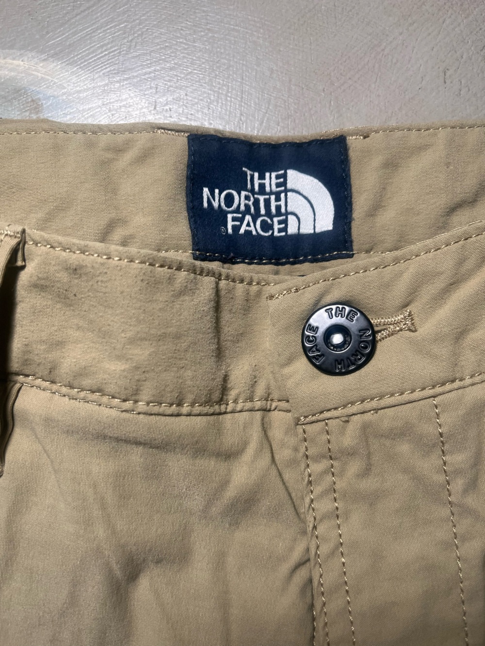 The North Face Men’s Tan Cargo Shorts with Branded Button